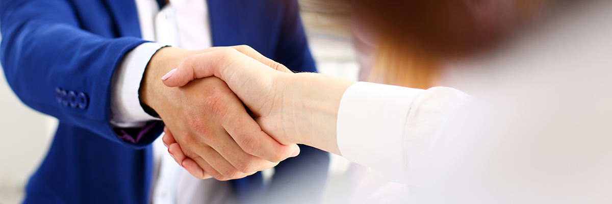 Thank you hand shake