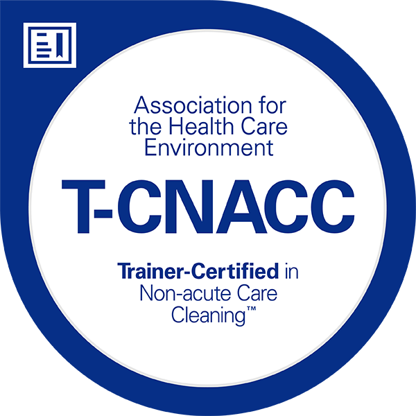 Association for the Health Care Environment Trainer-Certified in Non-acute Care Cleaning Technicians (T-CNACC) Badge