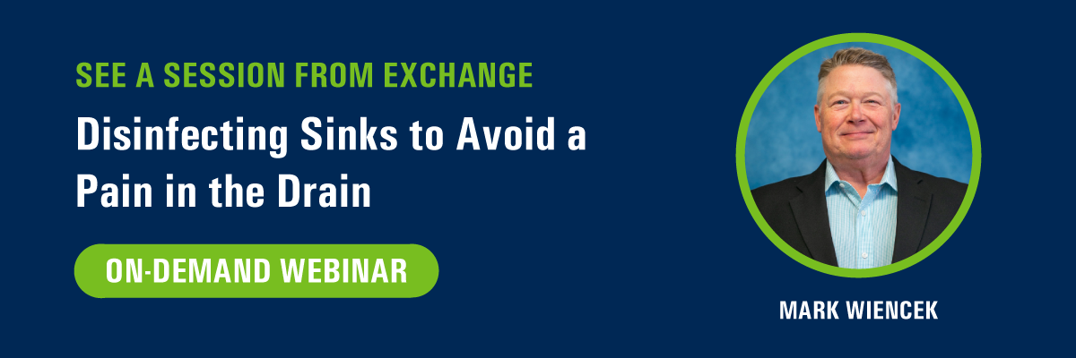 copy "Disinfecting Sinks to Avoid a Pain in the Drain" image of speaker Mark Wiencek